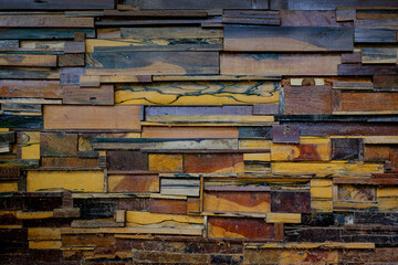 Wall Mural - Old walls are made of different types of wood texture background