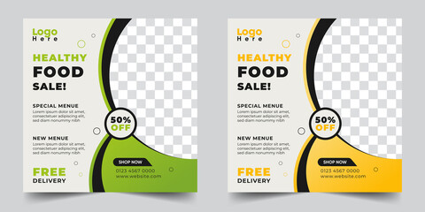 Wall Mural - social media post template design vector