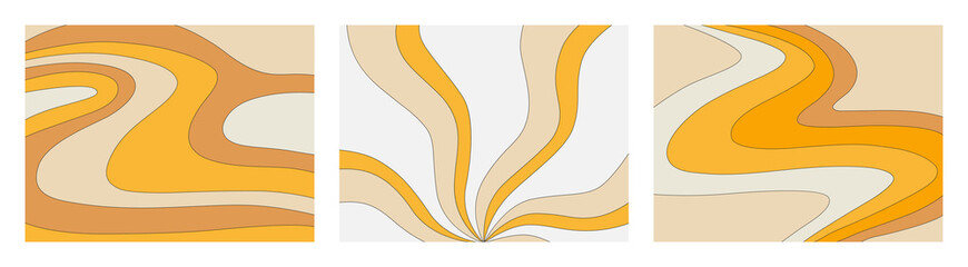 Wall Mural - set of retro backgrounds of the 70s. abstract vintage backgrounds. vector illustration in a simple l