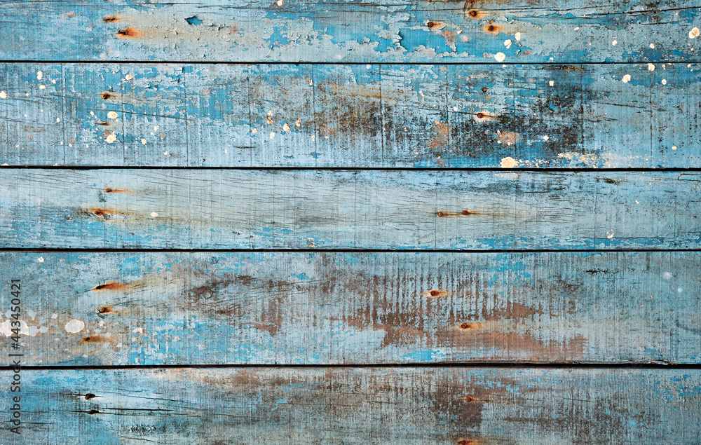 Blue rustic wooden background - obrazy, fototapety, plakaty 