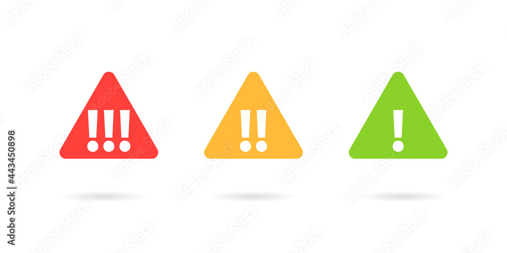 High Medium Low priority icon set. Clipart image isolated on white background