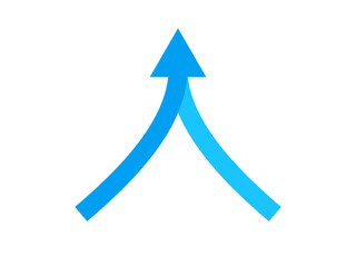 Wall Mural - two arrow merging icon. clipart image isolated on white background