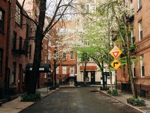 Residential Street With Spring Colors, In The West Village, New York City