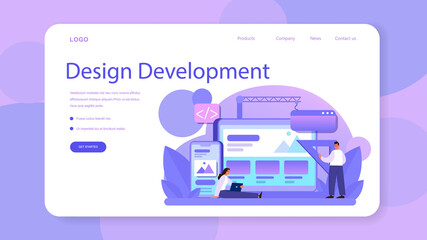 Wall Mural - responsive web design web banner or landing page. adaptive content