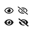 © Vladyslav Tykhonov - Vision and invisible eyes vector icons set. See and unsee black symbols isolated. Vector illustration EPS 10
