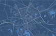Detailed map of Groningen city, linear print map. Cityscape panorama.
