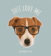typography slogan with cute small dog Jack Russell terrier ,vector illustration for t-shirt.