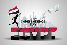 Happy Independence Day Egypt Greetings. Vector Illustration Design