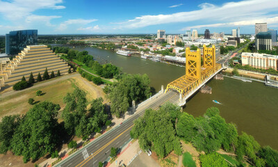 Sacramento Bridge in Old Historic Downtown