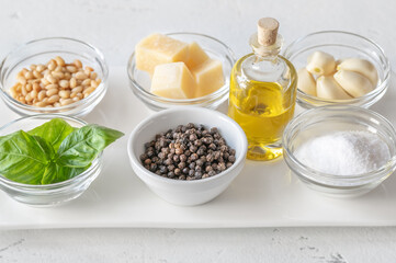 Wall Mural - Ingredients for pesto