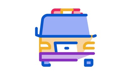 Sticker - Tow Car Truck Icon Animation. color Tow Car Truck animated icon on white background