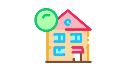 Sticker - House Mortgage Icon Animation. color House Mortgage animated icon on white background