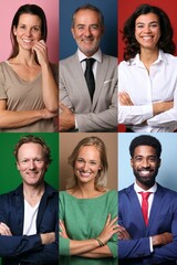 Wall Mural - Group of beautiful people in front of a background