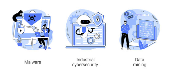 Wall Mural - spyware development abstract concept vector illustrations.