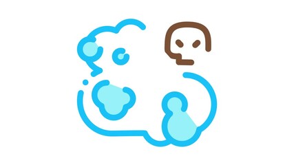 Poster - Dead Skull Smoke Icon Animation. color Dead Skull Smoke animated icon on white background