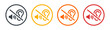Hearing disability, no hear or mute, deaf ear icon vector illustration.