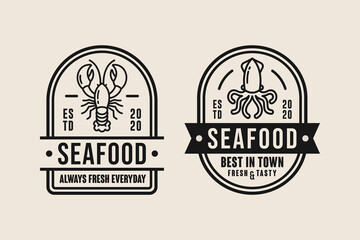 Wall Mural - Seafood design premium logo collection