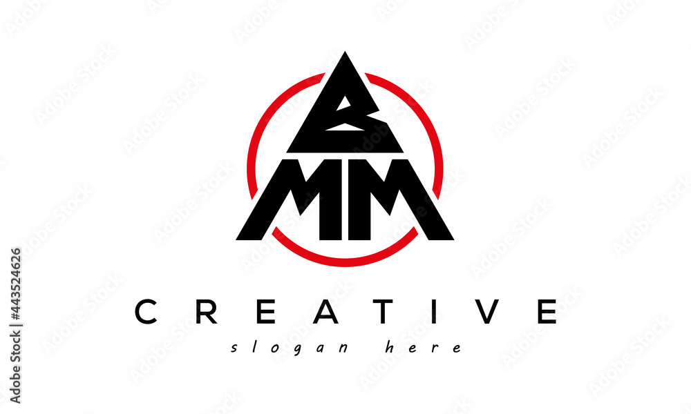 Bmm Letters BMM triangle letter with circle logo Stock Vector | Adobe Stock