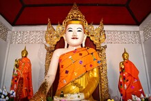 Luang Pho Thanjai Is The Name Of Myanmar Buddha Statue, Located In The Chapel Of The Phra That Doi Kong Mu Temple.