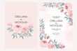 set of wedding card collection with pink  floral theme