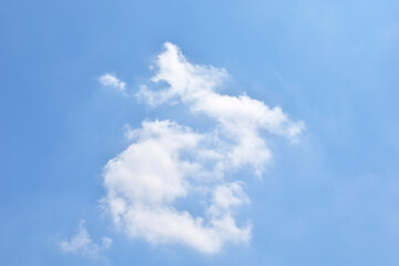 Bright Blue sky with white cloud. Beautiful sky background and wallpaper. Clear day and good weather in the morning.