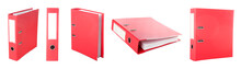 Red Office Folder On White Background