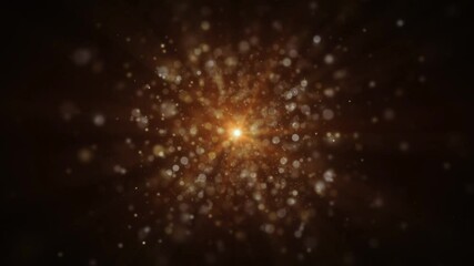 Wall Mural - Thousands of sparkling particles are flying right at us to form an elegant festive bokeh.