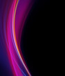 Vertical fractal neon wave on black background