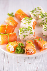 Wall Mural - canape roll ups- smoked salmon and cream cheese