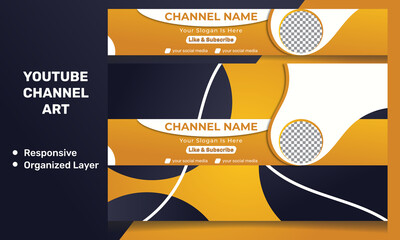 Wall Mural - modern responsive youtube banner template. modern youtube channel art. youtube banner design.