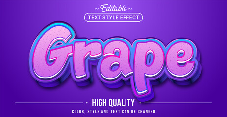 Editable text style effect - Grape text style theme.