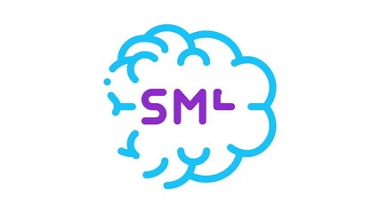 Wall Mural - Human Brain Sme Business Icon Animation. color Sme Direction Of Thinking, Mind Anatomy Organ animated icon on white background