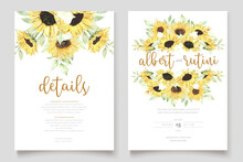 Watercolor Sunflower Invitation Card