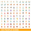 © nsit0108 - 100 people icons set. Cartoon illustration of 100 people icons vector set isolated on white background