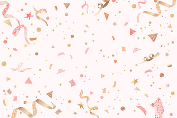 Sticker - Cute festive ribbons new year celebration pink background