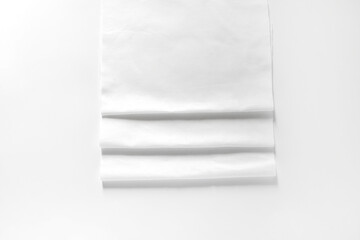 Wall Mural - White cotton fabrics swatches on light background. Textile Mockup