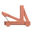Wood catapult icon cartoon vector. Medieval artillery. Catapult weapon