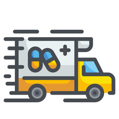 Wall Mural - delivery drug line icon