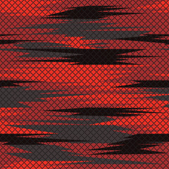 Seamless geometric pattern of lines. Abstract camo from lines with mesh. Print on fabric on textiles. Template for design. Vector illustration