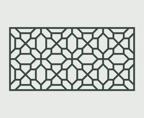 Wall Mural - Laser Cutting Template. Decorative Lattice. Middle Eastern Geometric Pattern.