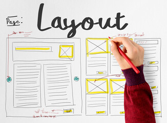 Wall Mural - drafting a website layout