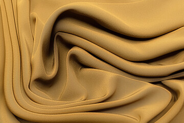 Wall Mural - Silk chiffon fabric sand and brown color in artistic layout. Texture, background, pattern.