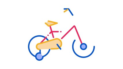 Sticker - Sport Bike Icon Animation. color Sport Bike animated icon on white background