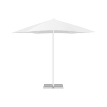 Patio Parasol Mockup Isolated On White Background, Front View. Vector Illustration