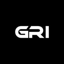 GRI Letter Logo Design With Black  Background In Illustrator, Vector Logo Modern Alphabet Font Overlap Style. Calligraphy Designs For Logo, Poster, Invitation, Etc.