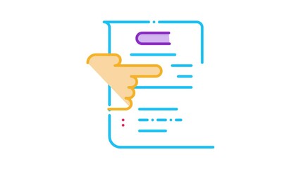 Canvas Print - transaction document pointer Icon Animation. color transaction document pointer animated icon on white background