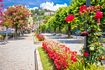 Wall Mural - Lungolago Europa famous flower lakefront walkway in Belaggio, town on Como Lake