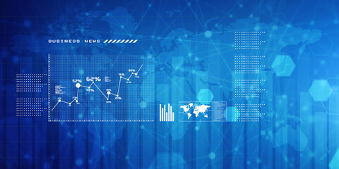 2d rendering Stock market online business concept. business Graph 
