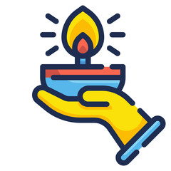 Wall Mural - hand lamp line icon