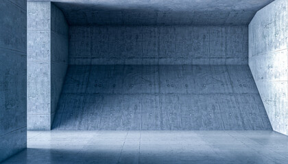 Wall Mural - interior of an abstract architecture in exposed concrete.